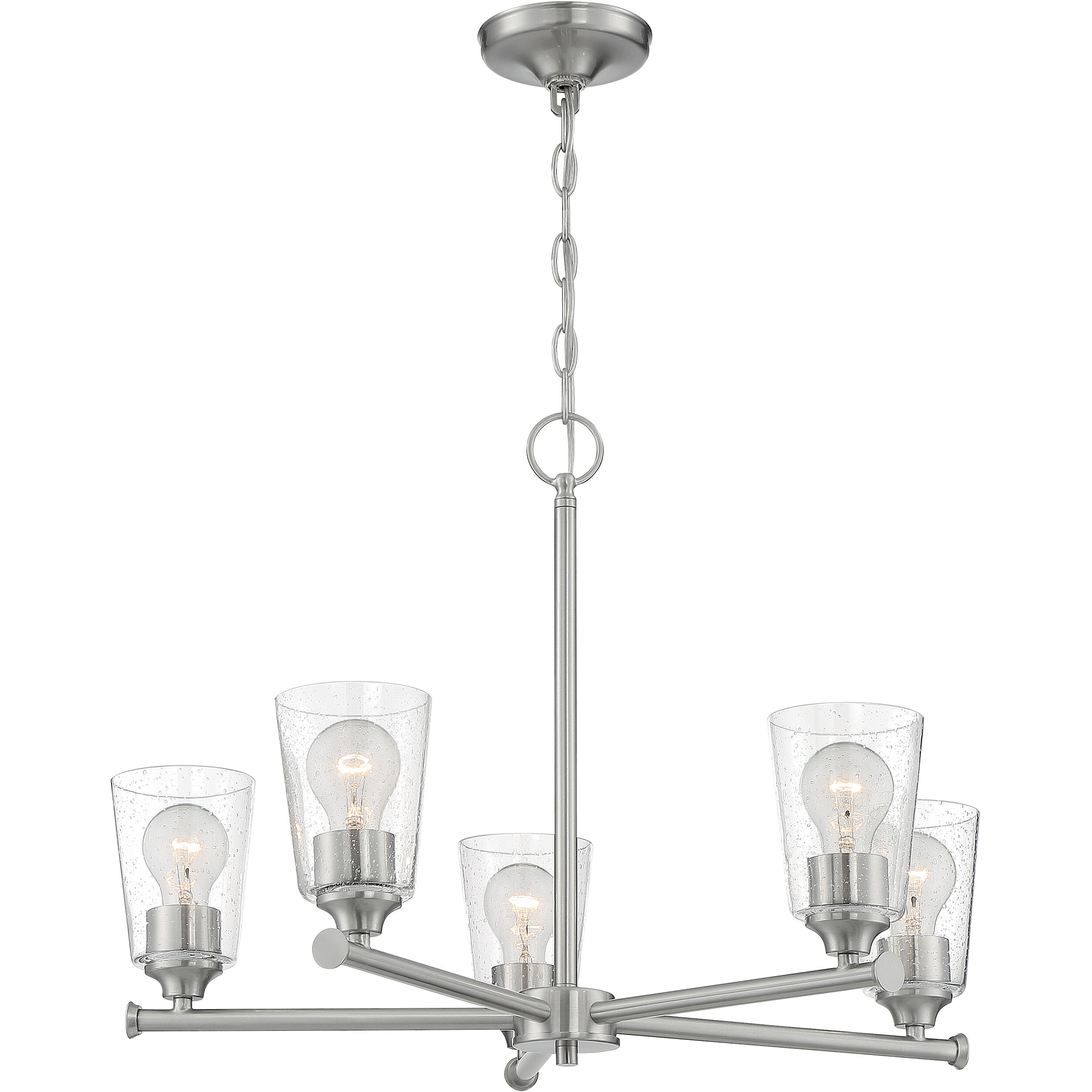 Bransel 5 Light 25 inch Brushed Nickel Chandelier Ceiling Light