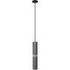 Cicada LED 3 inch Knurled Light Grey with Brass Pendant Ceiling Light
