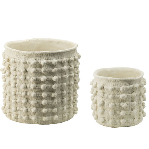 Round Cream Outdoor Planter