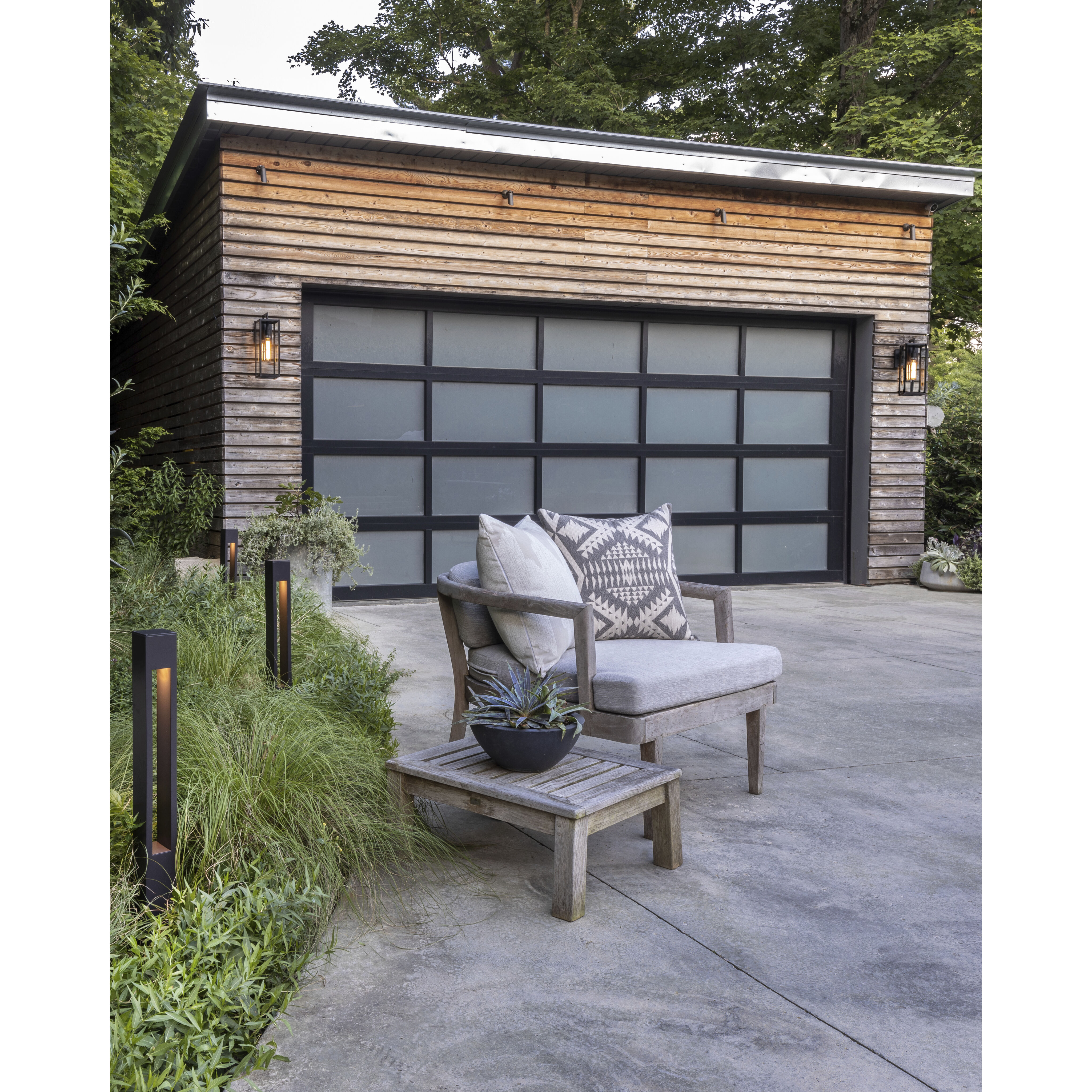 Max LED 19 inch Burnished Bronze Outdoor Wall Mount Lantern, Medium