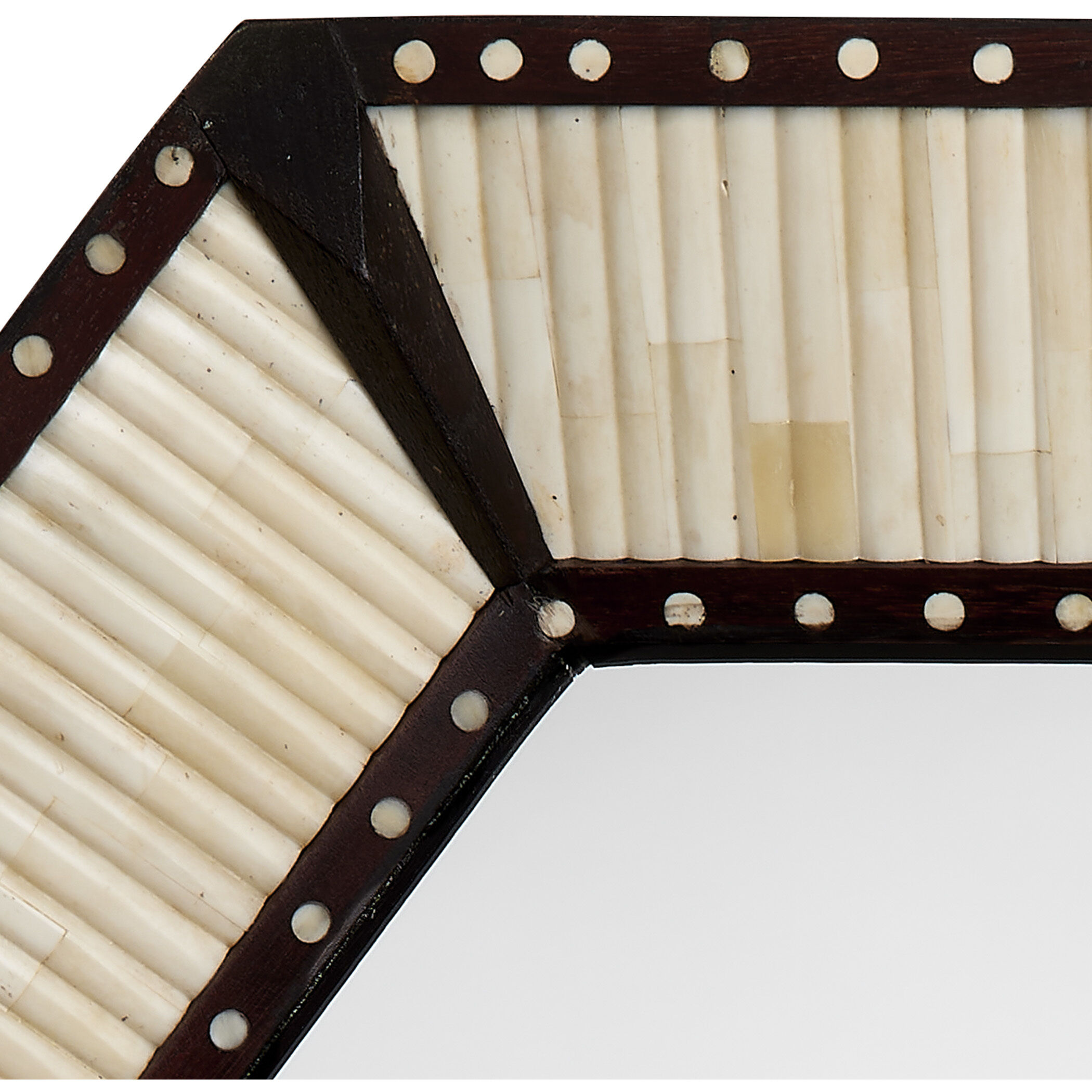 Colony 38 X 26 inch Off White Bone and Dark Brown Wood Mirror
