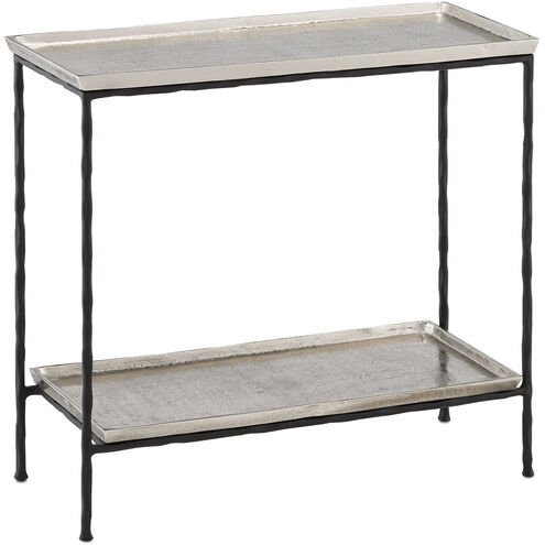 Boyles 24 X 22 inch Antique Silver/Black Side Table