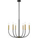 Haylie 6 Light 26 inch Matte Black and Olde Brass Chandelier Ceiling Light