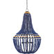 Penelope 6 Light 27.25 inch Antique Black/Blue/Gold Chandelier Ceiling Light