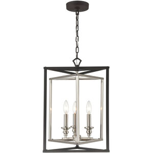 Monaca 3 Light 16 inch Charcoal with Satin Nickel Pendant Ceiling Light