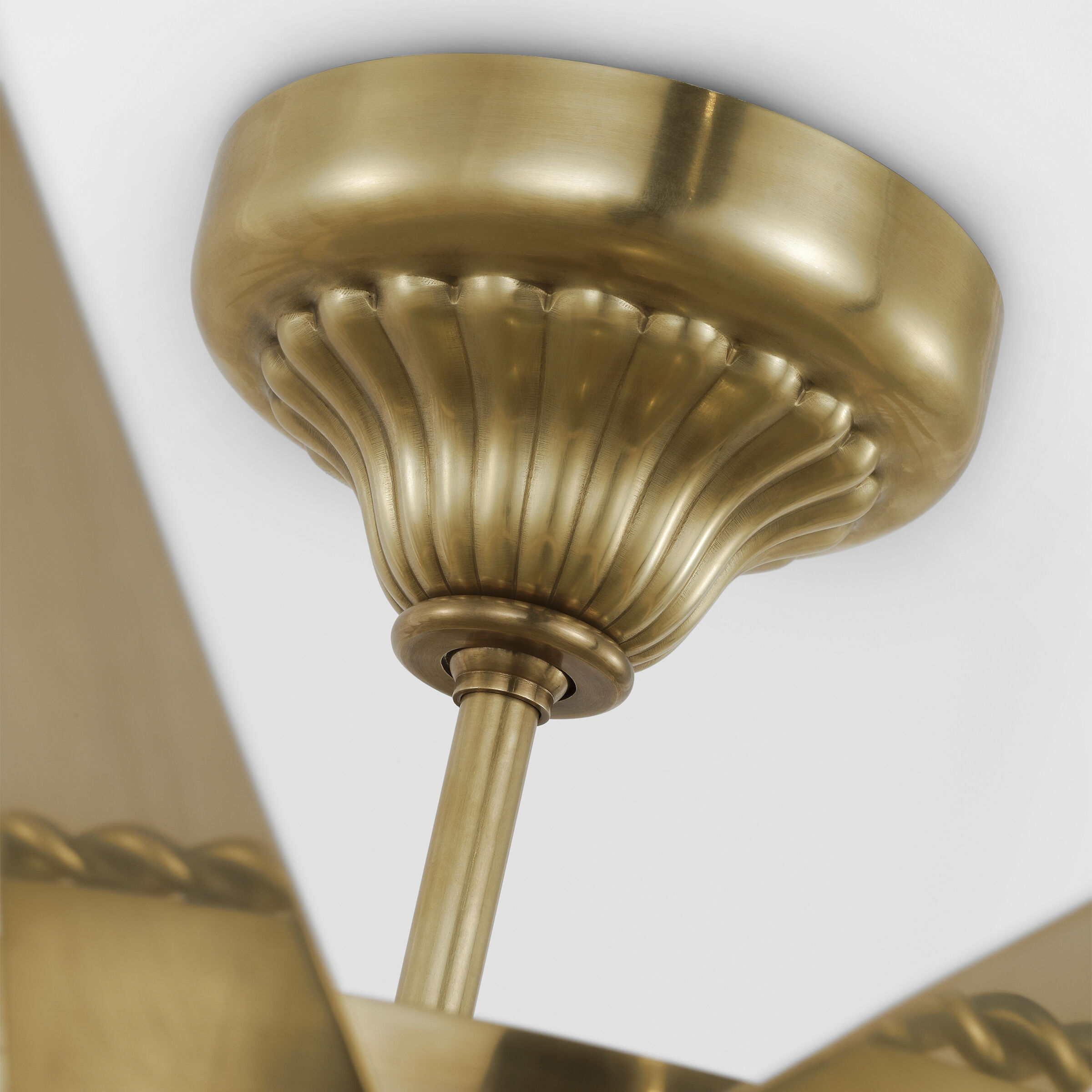 Suzanne Kasler Soleil LED 44.5 inch Hand-Rubbed Antique Brass Semi-Flush Mount Ceiling Light