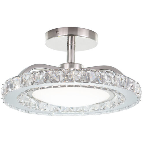 Clara LED 12.25 inch Brushed Nickel Semi-Flush Mount Ceiling Light