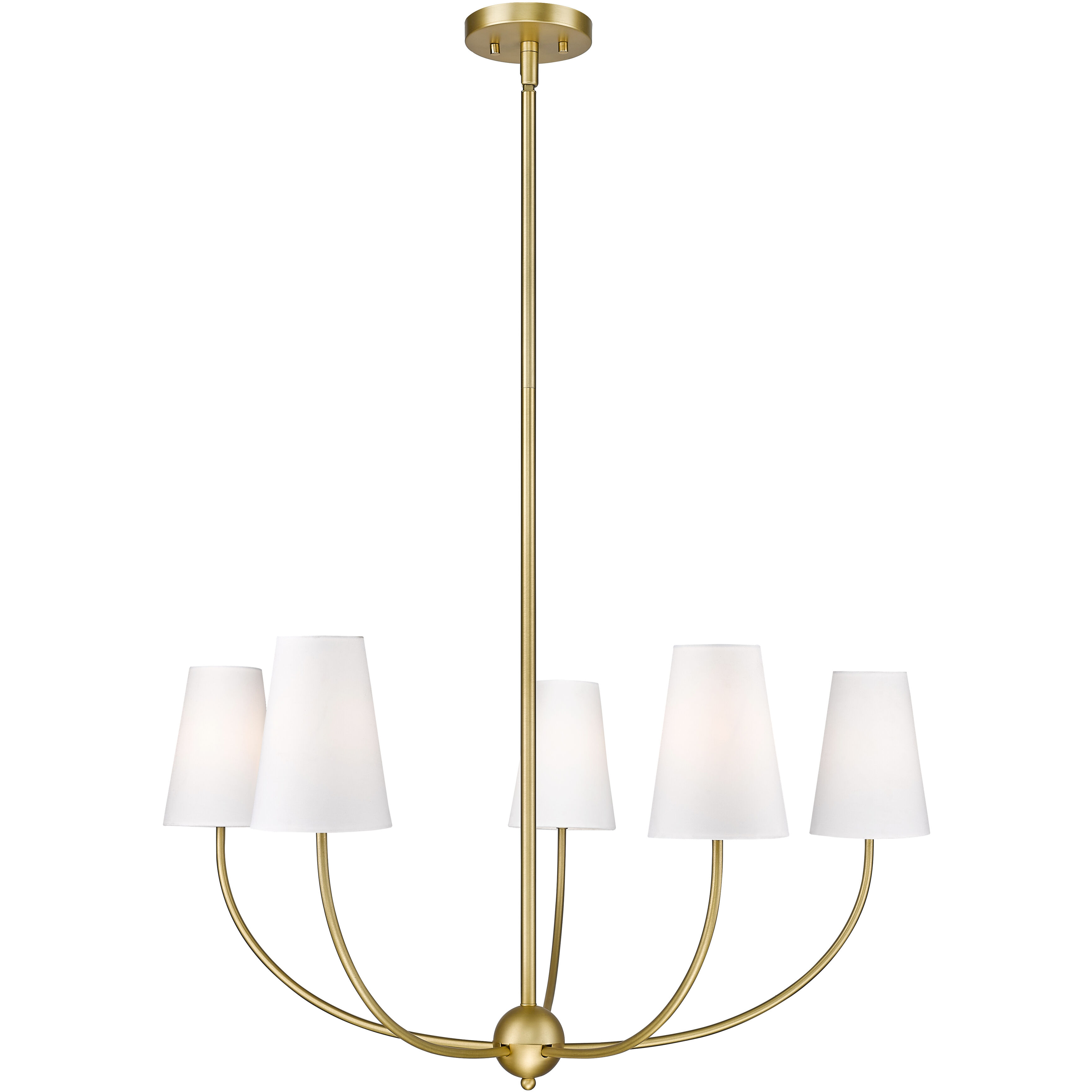 Shannon 5 Light 32 inch Rubbed Brass Chandelier Ceiling Light