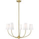 Shannon 5 Light 32 inch Rubbed Brass Chandelier Ceiling Light