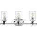 Halstead 3 Light 24 inch Chrome Vanity Light Wall Light
