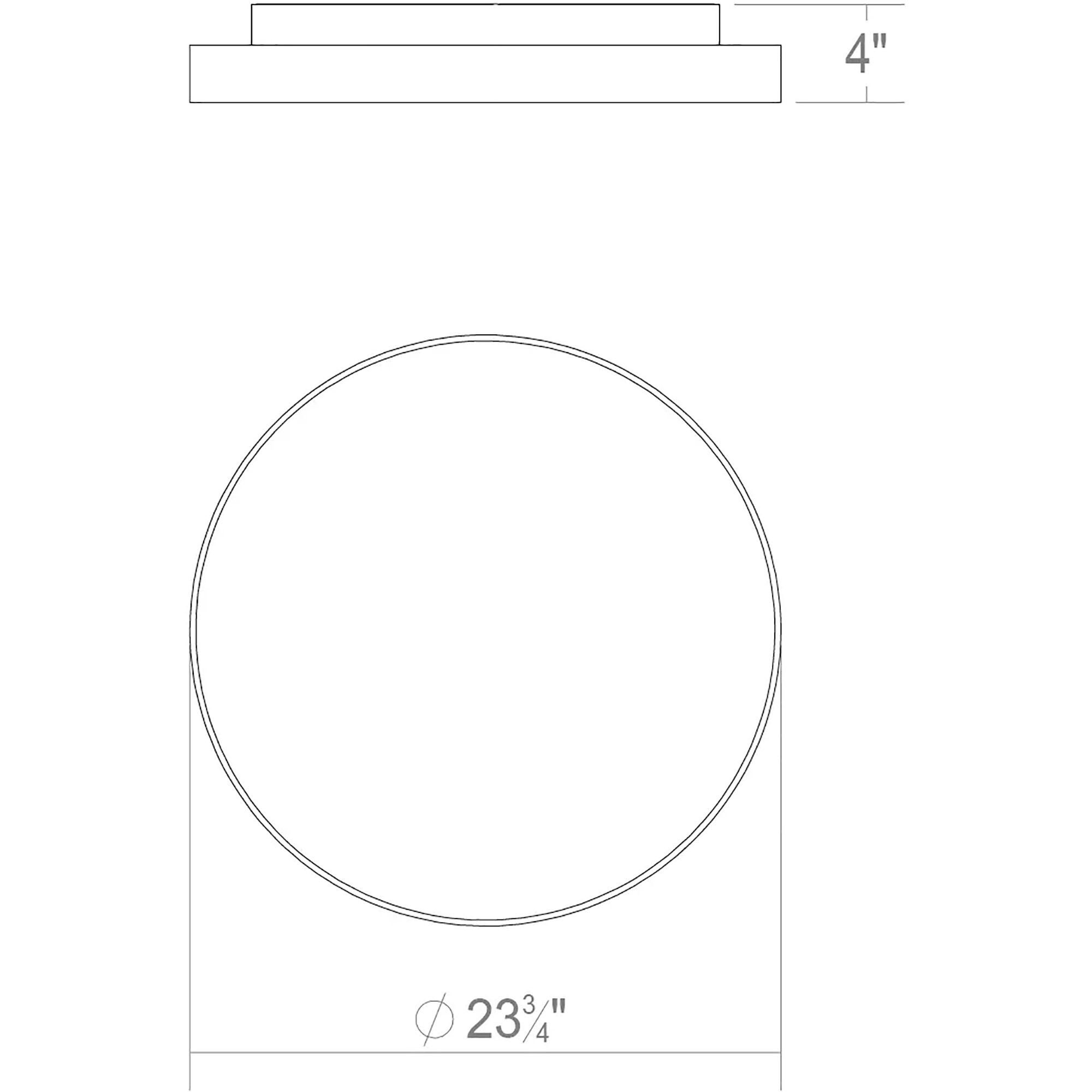Pi LED 24 inch Bright Satin Aluminum Flush Mount Ceiling Light