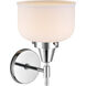 Caden 1 Light 8 inch Polished Chrome Sconce Wall Light in Matte White Glass