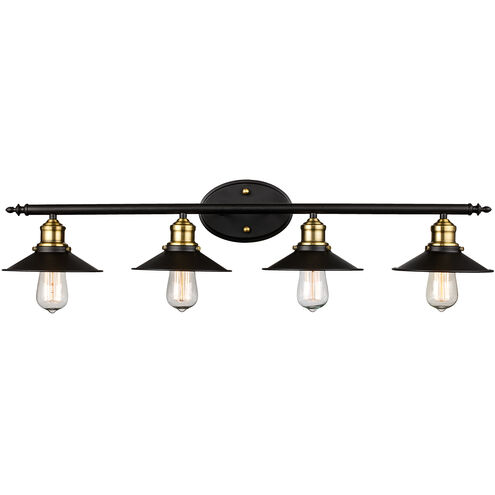 Griswald 4 Light 34 inch Rubbed Oil Bronze Vanity Bar Wall Light