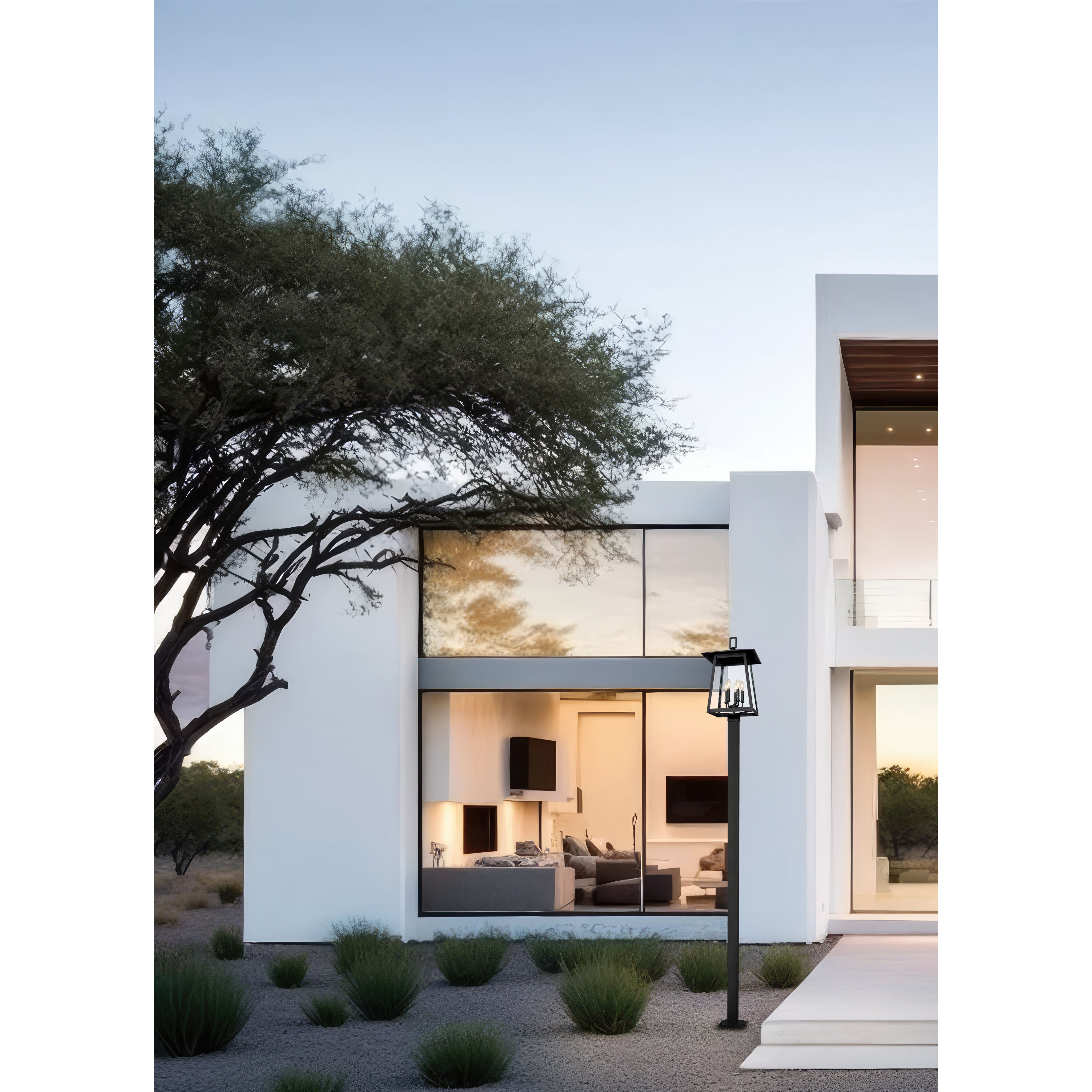 Rainer 5 Light 120 inch Black Outdoor Post Mounted Fixture in G9