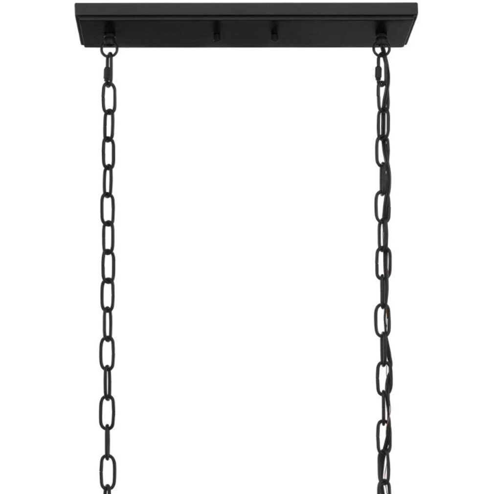 Melina 3 Light 33 inch Matte Black Linear Chandelier Ceiling Light