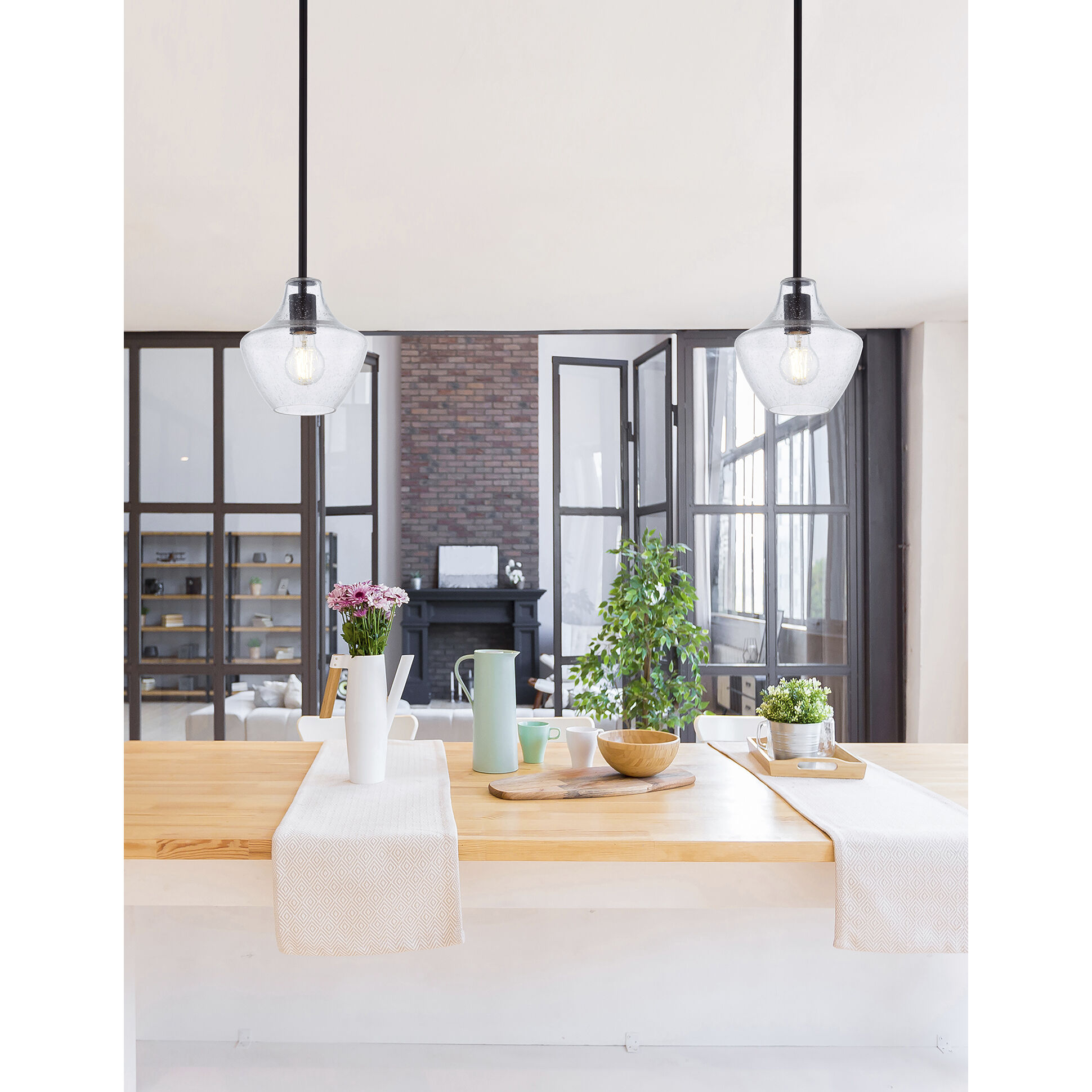 Fusion Collection 1 Light 7.5 inch Matte Black Pendant Ceiling Light, Harlow Family