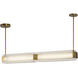 Alai LED 47 inch Vintage Brass/Ribbed Glass Linear Pendant Ceiling Light