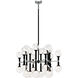Stellar 24 Light 30 inch Black Chandelier Ceiling Light in Black and Clear