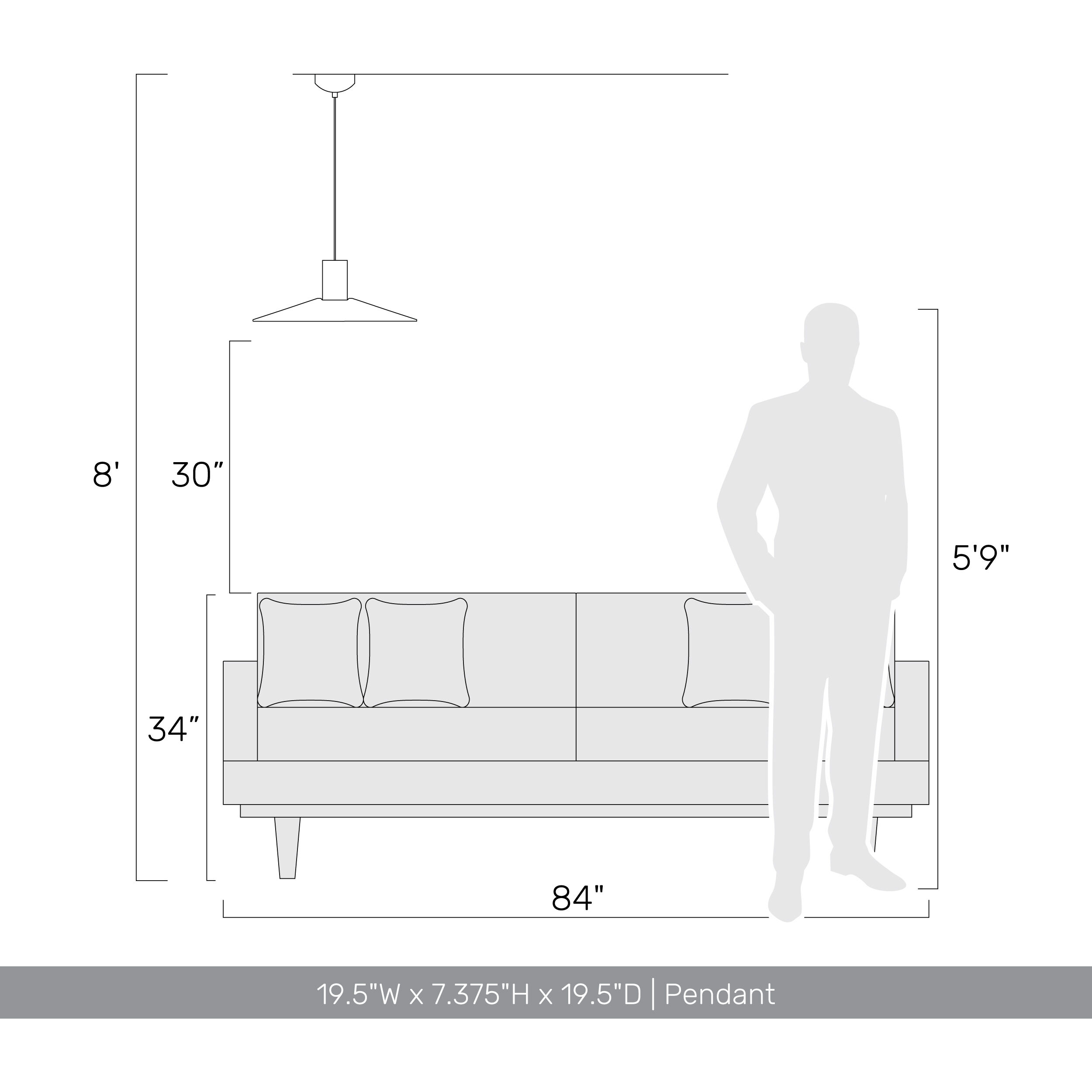 Faroe Pendant Ceiling Light in Flecked Black/Grey
