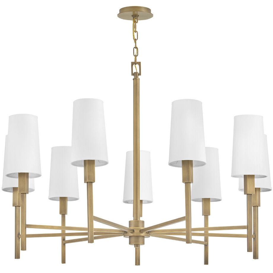 Fenwick 9 Light 42 inch Heritage Brass Chandelier Ceiling Light