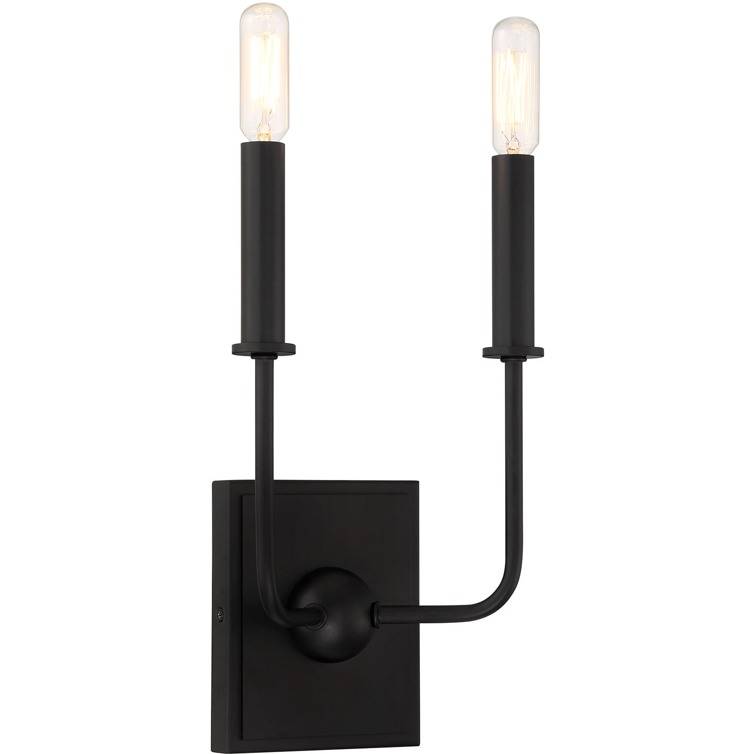 Avondale 2 Light 7 inch Matte Black ADA Wall Sconce Wall Light, Essentials