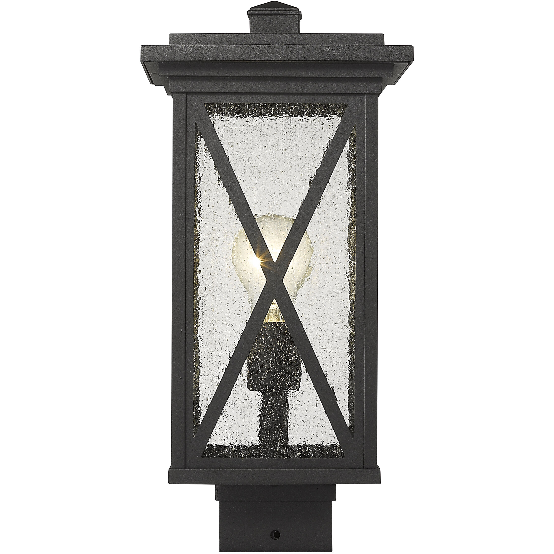Brookside 1 Light 15.75 inch Black Outdoor Post Mount Fixture