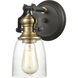 Chadwick Vanity Light Wall Light in Oil Rubbed Bronze with Satin Brass