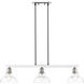 Yep Carver 3 Light 35.5 inch Chrome Semi-Flush Mount Ceiling Light in Clear Glass