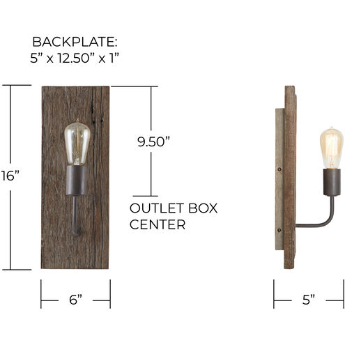 Tybee 1 Light 6 inch Nordic Grey Sconce Wall Light