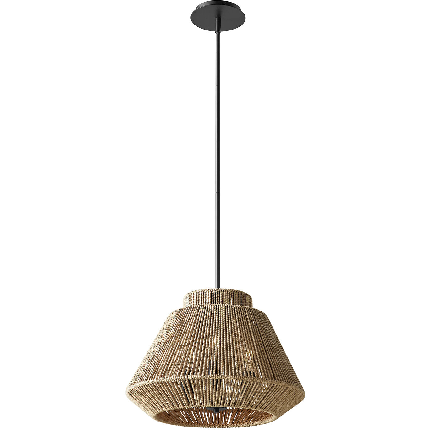 Eco LED 18 inch Matte Black Pendant Ceiling Light in Natural