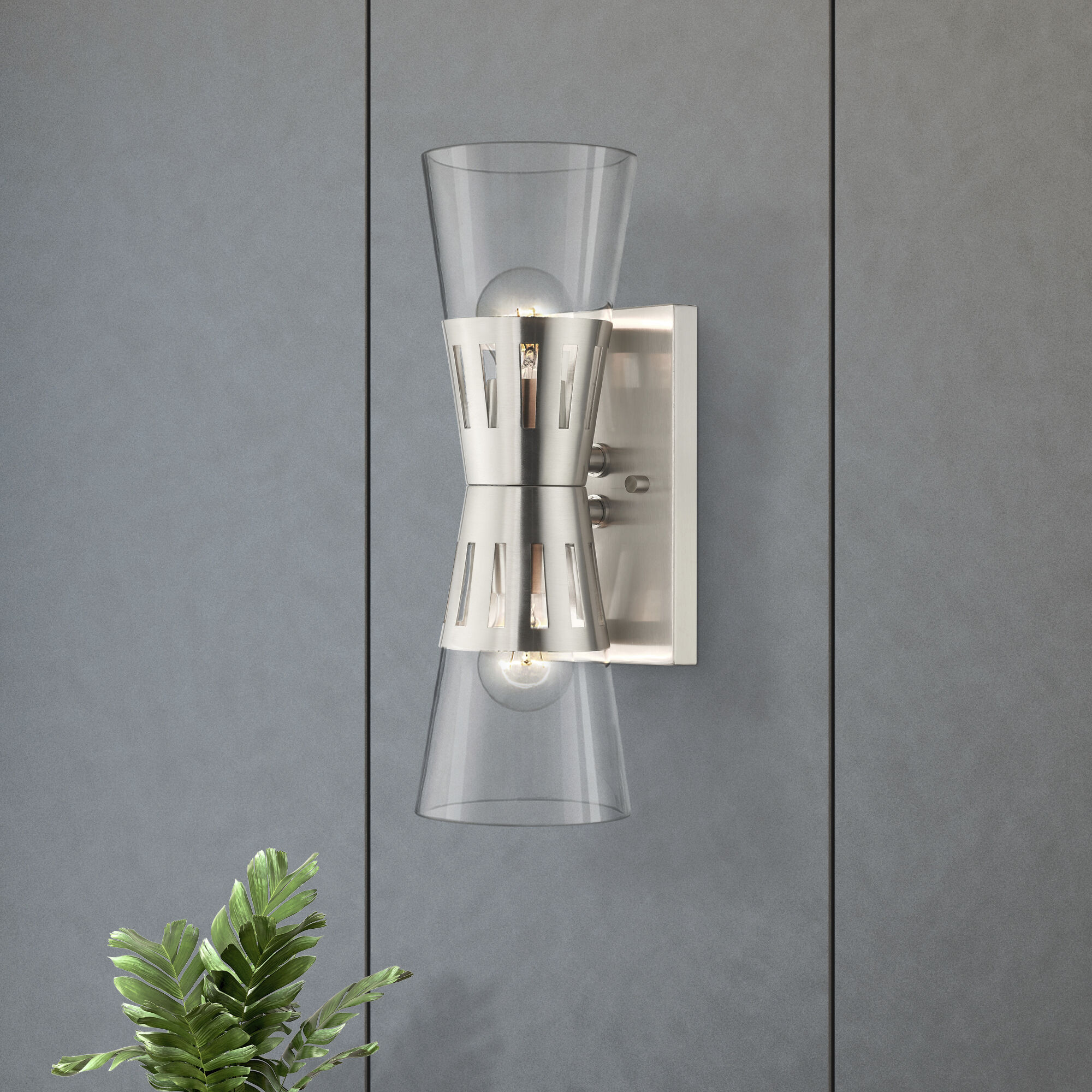 Bennington 2 Light 14.25 inch Brushed Nickel Sconce Wall Light