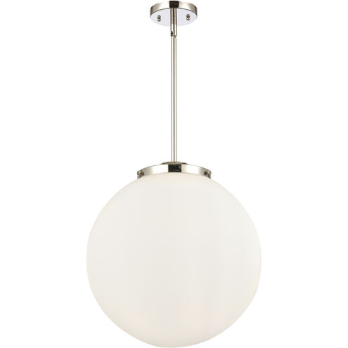 Franklin Restoration Beacon LED 16 inch Polished Nickel Statement Pendant Ceiling Light in Matte White