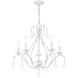 Caterina 5 Light 24 inch Antique White with Clear Crystals Chandelier Ceiling Light