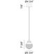 Ridge 1 Light 8 inch Chrome Pendant Ceiling Light in Chrome and Clear
