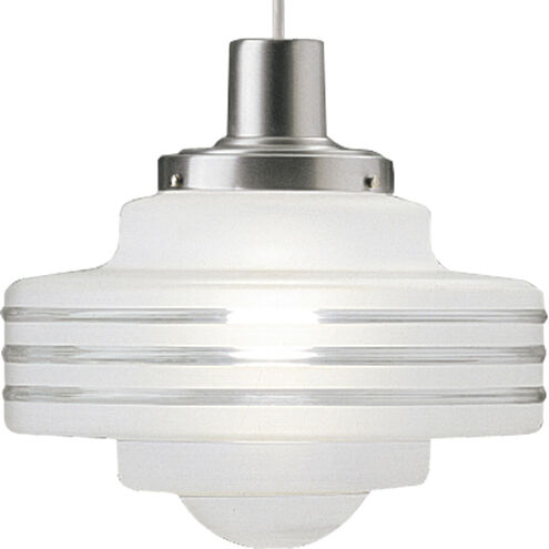 Glass Pendants 1 Light 14 inch Satin Aluminum Pendant Ceiling Light