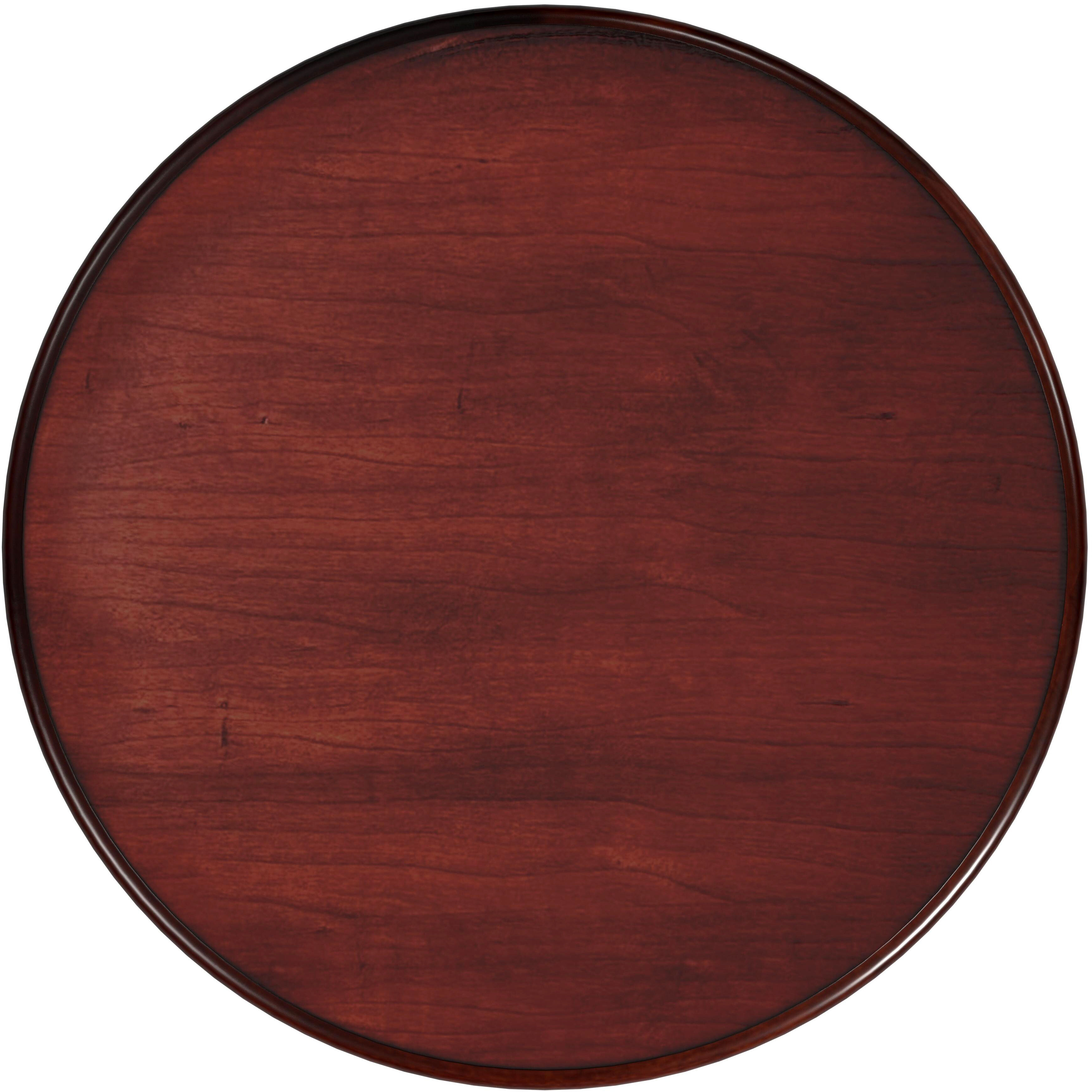 Jules 1-Drawer Round End Table in Medium Brown