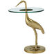 Crane 16 inch Gold and Clear Accent Table