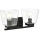 Merrick 2 Light 14 inch Black Bath Sconce Wall Light