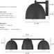 Erling 3 Light Matte Black Vanity Light Wall Light, Medium
