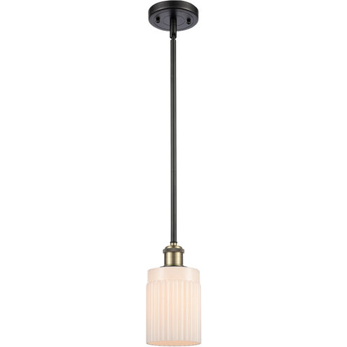 Ballston Hadley LED 4.5 inch Black Antique Brass Pendant Ceiling Light in Matte White Glass, Ballston