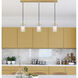 Ballston Cobbleskill 3 Light 36.5 inch Satin Gold Linear Pendant Ceiling Light