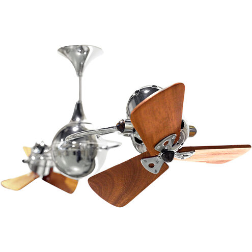 Matthews-Gerbar Italo Ventania 62 inch Polished Chrome with Mahogany Blades Ceiling Fan, Matthews-Gerbar