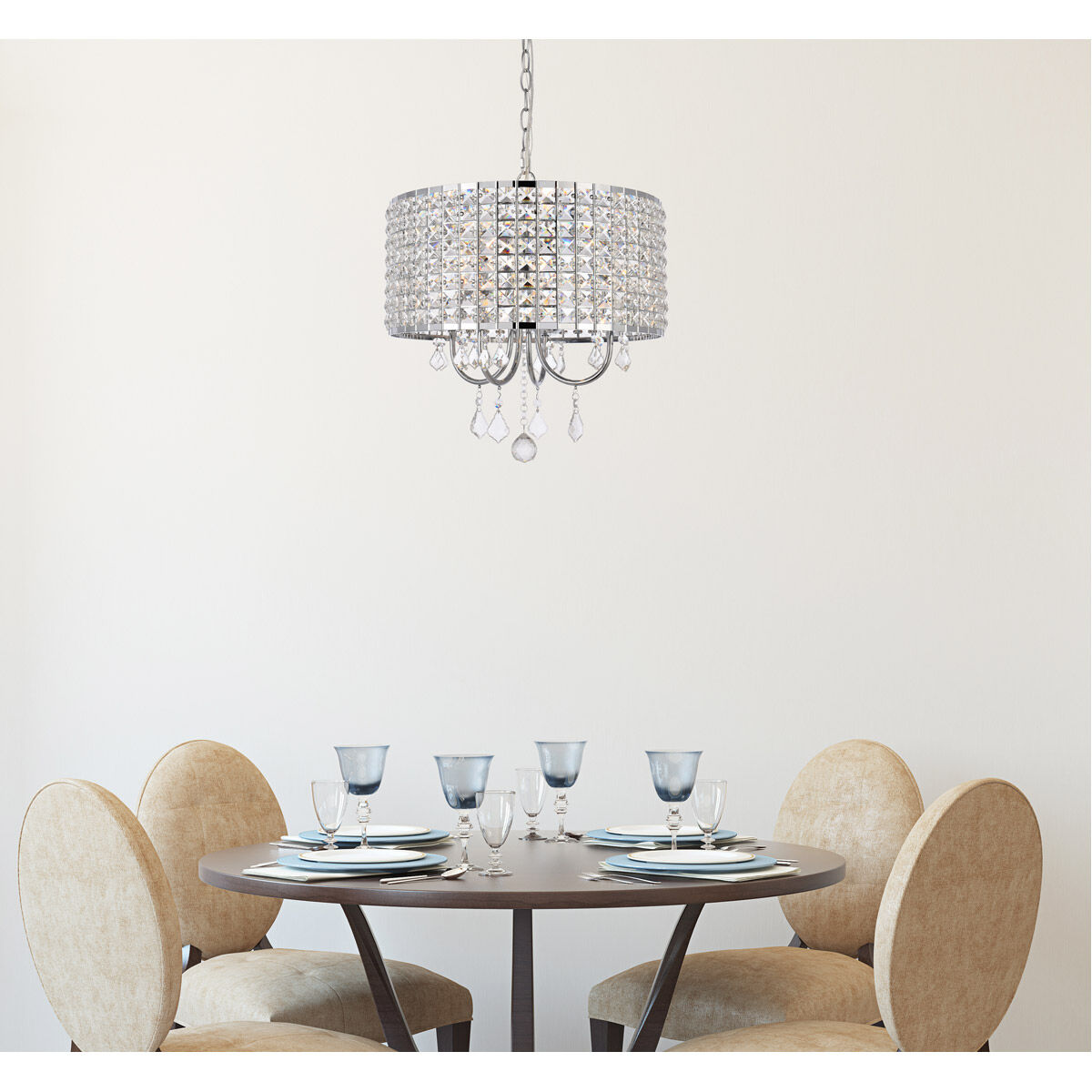 Elise 4 Light 17 inch Chrome Pendant Ceiling Light