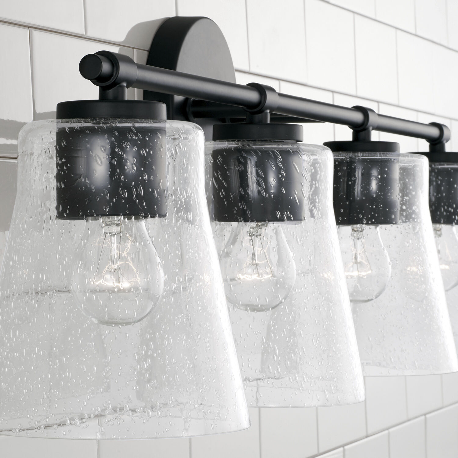 Baker 4 Light 32 inch Matte Black Vanity Light Wall Light