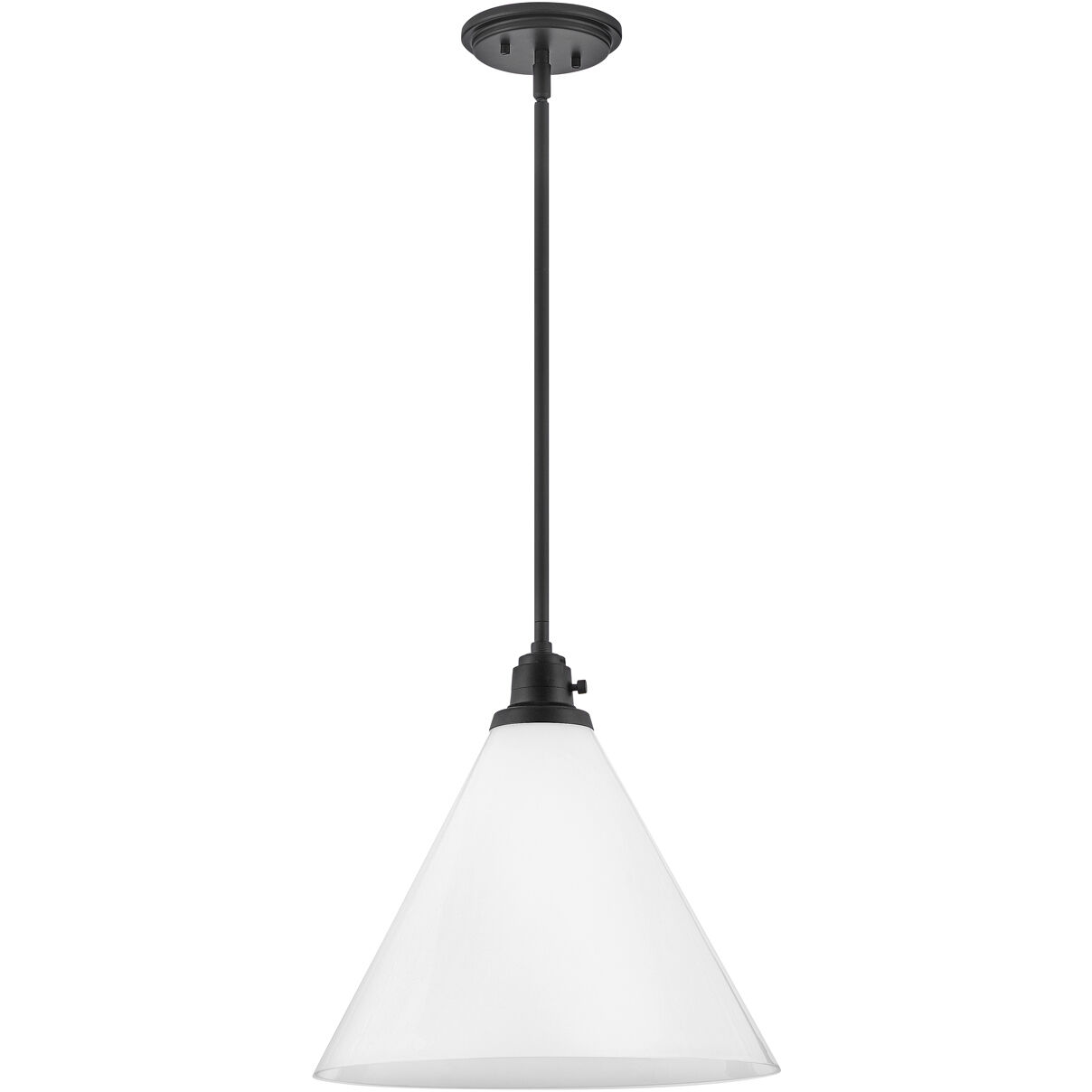 Arti 1 Light 15 inch Black with Cased Opal glass Pendant Ceiling Light in Black / Cased Opal