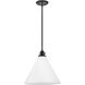 Arti 1 Light 15 inch Black with Cased Opal glass Pendant Ceiling Light in Black / Cased Opal