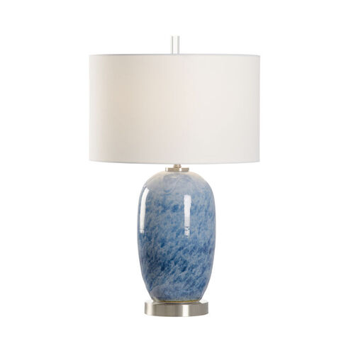 Frederick Cooper 100.00 watt Mediterranean/Copenhagen Blue Glaze/Satin Nickel Table Lamp Portable Light