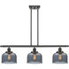 Ballston Large Bell 3 Light 36 inch Oil Rubbed Bronze Island Light Ceiling Light in Light Smoke Glass, Ballston