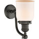 Franklin Restoration Small Bell 1 Light 5 inch Oil Rubbed Bronze Sconce Wall Light in Matte White Glass, Franklin Restoration