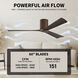 Atlas Irene-3H 60 inch Walnut Tone Flush Mount Paddle Fan, Flush Mounted